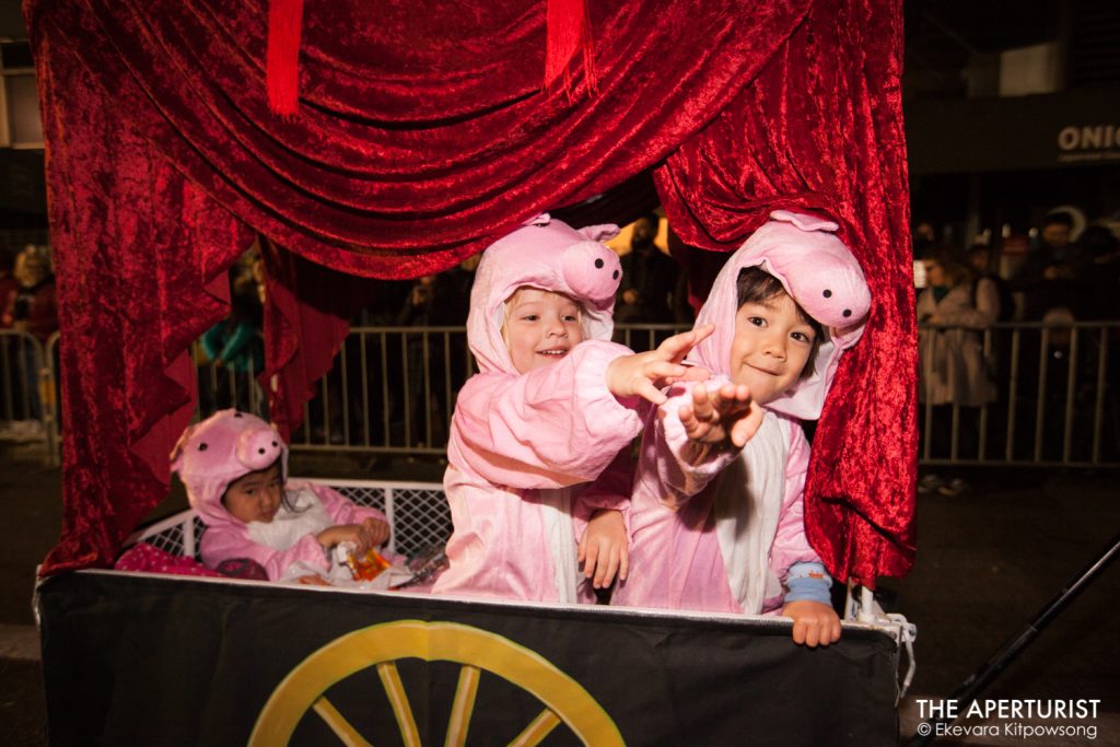 Parade participants dressed in costume take part in San Francisco's Chinese New Year Parade on Saturday, Feb. 23, 2019. (Photo by Ekevara Kitpowsong/Current SF)