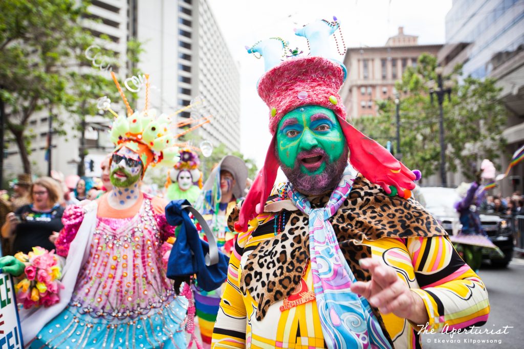  Parade participants from Verasphere wear colorful and creative costumes during the San Francisco Pride Parade on Market Street in San Francisco on Sunday, June 30, 2019. (Photo by Ekevara Kitpowsong/Current SF)